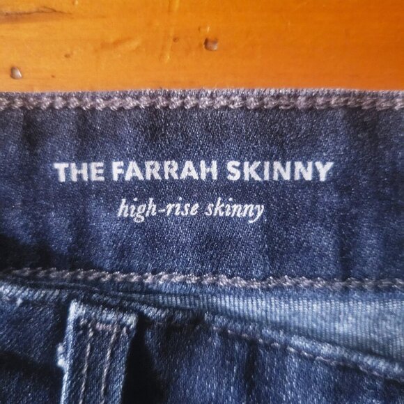 AG Women's Farrah High Rise Skinny Dark Wash Blue Jean - Size 31R - Picture 7 of 11